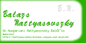 balazs mattyasovszky business card